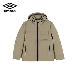 Umbro 茵宝 90白鹅绒秋冬新品保暖款男士运动短款羽绒服 UH213AP2011-10卡其 M