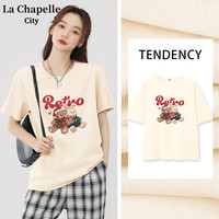 La Chapelle City 拉夏贝尔 女士纯棉宽松短袖