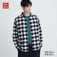 UNIQLO 优衣库 男装女装法兰绒格子衬衫长袖宽松外套新年红本命年462402