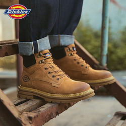 Dickies 帝客 马丁靴男秋冬潮流靴子大黄靴户外工装靴男女款加绒高帮鞋 土黄 42