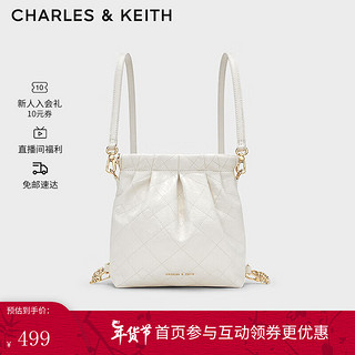 CHARLES & KEITH CHARLES&KEITH24春季新品迷你流浪包单肩斜挎包包女包双肩包女士CK2-60782390 Cream奶白色 S