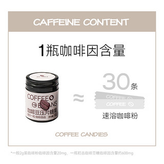 初吉初吉口嚼咖啡糖豆0无蔗糖低脂高浓缩咖啡因上课开车coffee candy （1瓶）口嚼冷萃咖啡糖（100g）