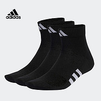 阿迪达斯 （adidas）短袜男运动网羽毛球袜休闲舒适透气跑步袜女三双装IC9530 黑色 L 