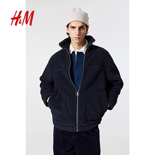 H&M HM男装夹克2023冬季新款休闲柔软宽松保暖舒适泰迪绒外套1191780