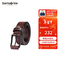 Samsonite 新秀丽 男士皮带都市休闲商务真皮腰带生日甄选 NQ1 深棕色NQ1*33003