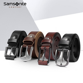 Samsonite 新秀丽 男士皮带都市休闲商务真皮腰带生日甄选 NQ1 深棕色NQ1*33003