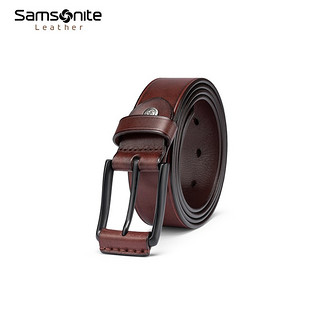 Samsonite 新秀丽 男士皮带都市休闲商务真皮腰带生日甄选 NQ1 深棕色NQ1*33003