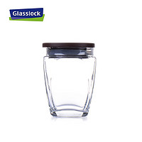 Glasslock 玻璃罐带盖杂粮储物收纳茶叶罐糖果罐食品密封罐 咖啡色500ml*1