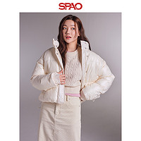 SPAO 韩国同款2024年春季新品女士短款棉服休闲纯色外套SPJPE11G01