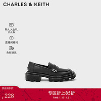 CHARLES & KEITH CHARLES&KEITH;甜酷学院风乐福鞋女士CK1-70900334 Black黑色 37