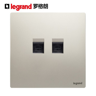 罗格朗（LEGRAND）开关插座面板 未莱系列粉铂金色家用86型曲面薄款磨砂质感 两位电脑插座（超五类）