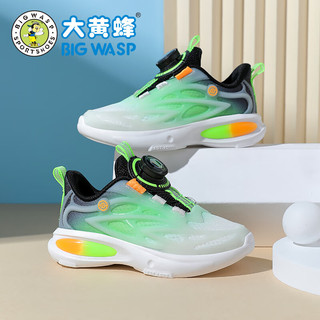 大黄蜂 BIG WASP童鞋儿童春季软底网面透气男童运动鞋 D112411018黑绿28
