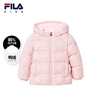 FILA 斐乐儿童童装冬婴幼童男女童连帽保暖羽绒服外套 【女】满印一-ZA 90