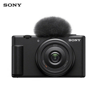 索尼（SONY） ZV-1F Vlog相机 广角大光圈 入门 黑色单机 +电池1块 +座充 标配