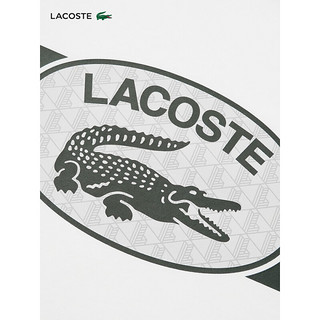 LACOSTE法国鳄鱼男装23冬季时尚百搭圆领短袖T恤TH5957 70V/米白色 6/XL/185