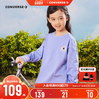 Converse匡威儿童装女童上衣2024春秋中大童纯棉印花长袖T恤
