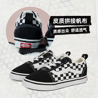 VANS 范斯 童鞋官方 Ward Slip-on棋盘格加绒小童帆布鞋