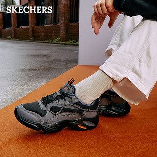 斯凯奇（Skechers）男鞋运动鞋潮流防滑休闲鞋低帮复古增高老爹鞋237430 CCBK木炭色/黑色 41