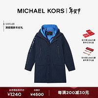 MICHAEL KORS 迈克·科尔斯 迈克高仕 男士连帽保暖中长款棉服外套 藏青色 406 M