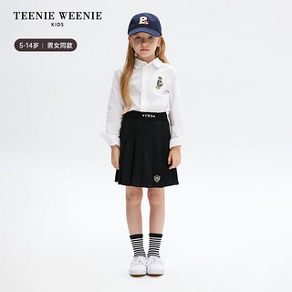 Teenie Weenie Kids小熊童装24春夏男女童经典简约纯色衬衫 蓝色 120cm