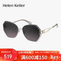 Helen Keller 眼镜女款防紫外线偏光太阳镜开车驾驶户外墨镜H2625H01 H2625H01上灰下粉镜片
