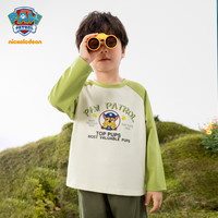 汪汪队立大功汪汪队男童长袖t恤春秋款2024春季儿童纯棉上衣男孩宝宝衣服 黄草绿 105CM