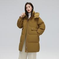 雪中飞 SNOWFLYING女式中长款可脱卸帽阔型羽绒服韩版显瘦时尚休闲冬季保暖羽绒服女
