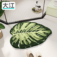 大江植绒浴室地垫吸水防滑速干60x80cm 薄荷龟背叶 龟背叶60x80cm【加厚/深陷脚感】