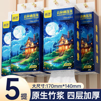 蓝漂星空系列悬挂式抽取卫生纸家用纸巾厕所家用抽纸JZ 4层 1000张 5提 星空系列挂抽