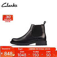 Clarks 其乐 奥芮系列女鞋经典复古英伦风粗跟切尔西靴短靴 黑色 261636195 37