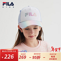 FILA斐乐儿童时尚帽子2024春季小童女童休闲运动遮阳棒球帽潮 天晴蓝-LB L