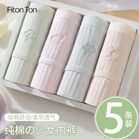 Fiton Ton FitonTon5条装内裤女棉质底档女士内裤无痕薄款中腰少女天气云朵系列 XXL 云朵纯棉5条装 XXL(125-140斤)