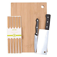 88VIP：Mar3rd 三月三 竹砧板四件套菜板菜刀水果刀筷子菜板刀板水果板案板切菜板
