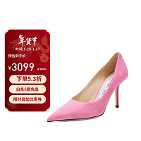 JIMMY CHOO 女士糖粉色绒面羊皮高跟鞋 LOVE 85 BWJ 222 CANDY PINK 36