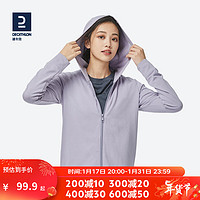 DECATHLON 迪卡侬 卫衣运动外套女秋薄白色休闲瑜伽训练服GYPWW 鸢尾紫 M