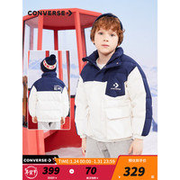 匡威（Converse）匡威儿童装男女童短款保暖羽绒服中大童加厚外套 藏青蓝 150/72