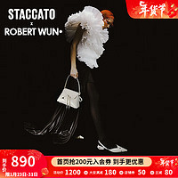 STACCATO 思加图 博主推荐2023新款铠甲花朵凉鞋9ER60CH3 铠甲黑 40