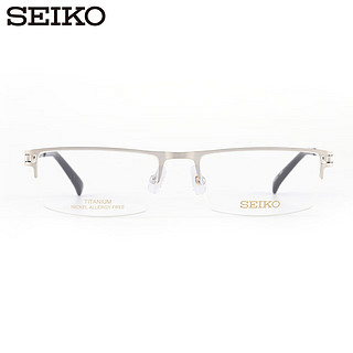 精工(SEIKO)日本中性半框钛合金镜架眼镜框架 T744 B53  U6防蓝光1.60 B53-枪灰色