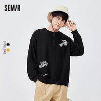 Semir 森马 Q3卫衣男设计感时尚印花早春新款男生圆领落肩韩版针织上装宽松