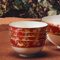 NARUMI/鸣海 QUEEN'S GARDEN系列(红色）22cm汤碗/11cm碗(3只装) 骨瓷 11cm碗(3只装)/97178-1913G 无盒