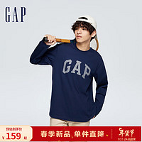 Gap 盖璞 男女款LOGO亲肤纯棉长袖T恤