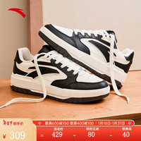 安踏（ANTA）王一博同款男鞋982丨板鞋2024冬季厚底增高休闲复古运动鞋子 黑/象牙白-5 7.5(男40.5)