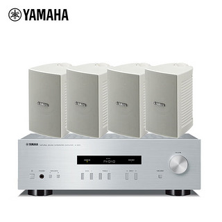 雅马哈（YAMAHA）A-S201+NS-AW194(2对) 家用客厅背景音乐功放音响套装 壁挂会议/户外系统音响 音箱白色