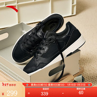 安踏（ANTA）板鞋男2024冬季革面百搭轻质运动板鞋小白鞋子男 基础黑-2 40.5