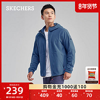 SKECHERS 斯凯奇 秋冬男子摇粒绒保暖外套户外运动休闲百搭连帽外套