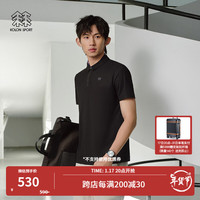 可隆 KOLON SPORTPOLO衫 男子户外保罗速干吸湿露营徒步运动翻领短袖T恤 LHPT4MTT57-BK