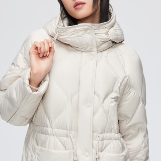 BOSIDENG 波司登 长款连帽设计抽绳收腰羽绒服