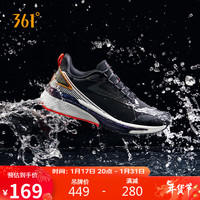 361° 361度雨屏5.0运动鞋男鞋秋冬季轻便减震防泼水科技休闲跑步鞋子男 672242212F-4曜石黑/熔浆红 39