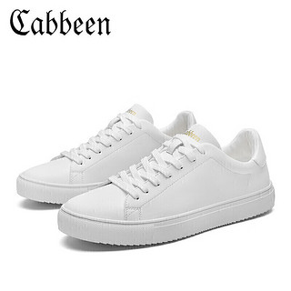 卡宾（CABBEEN）小白鞋男士透气休闲鞋男百搭板鞋男鞋潮3201205510 白色 41 41(偏大,拍小一码)