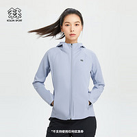 KOLON SPORT可隆女户外休闲衣横纹针织外套速干衣抗菌运动夹克 LKJK4SN204-LB 浅蓝色 175/XL